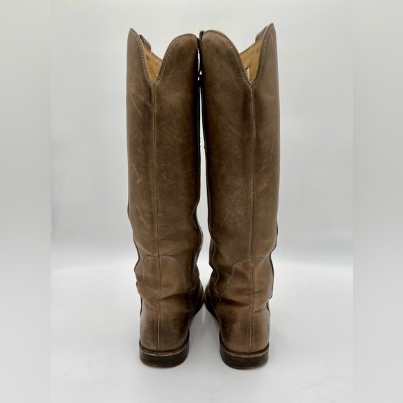 Frye “Paige” taupe tall motorcycle boots - Picture 5 of 8